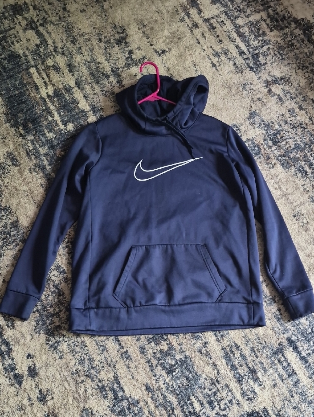 Nike Navy Pullover Hoodie with White Swoosh